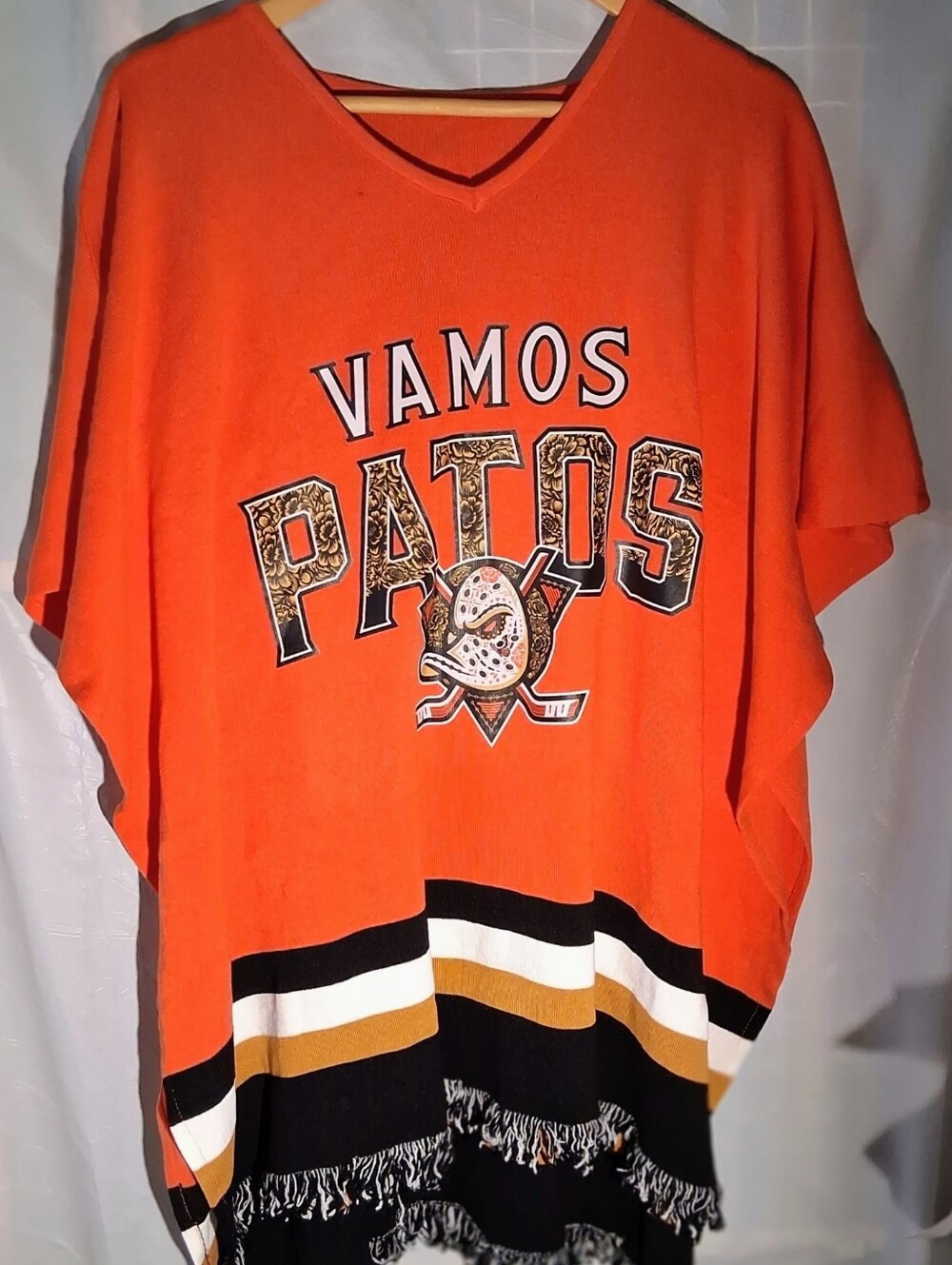 Ducks "Vamos Patos" Orange Adult Poncho Shirt